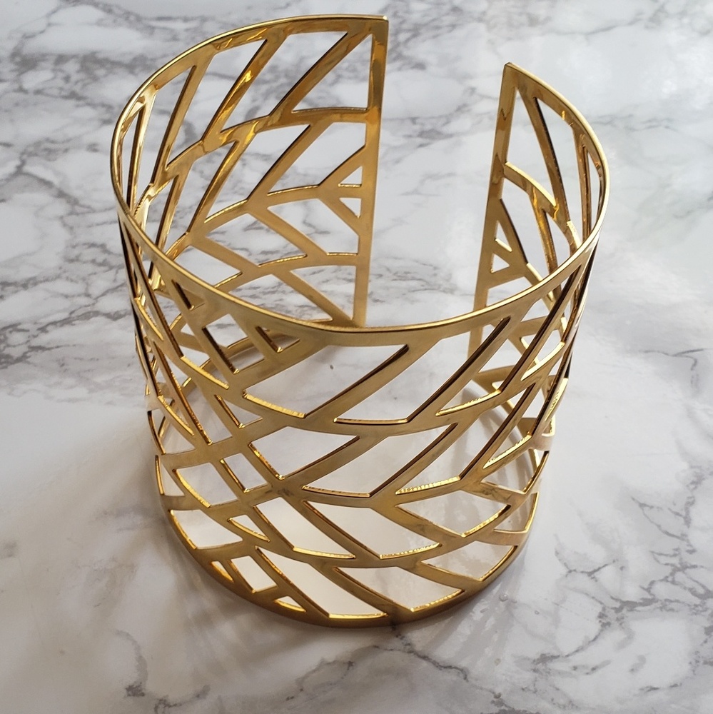 Gold Geometric Adjustable Arm Cuff
